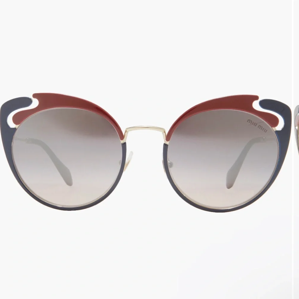 💯- New Authentic Miu Miu MU 57TS HB5GR0* 3N Metal Women Noir sunglasses - Picture 3 of 16